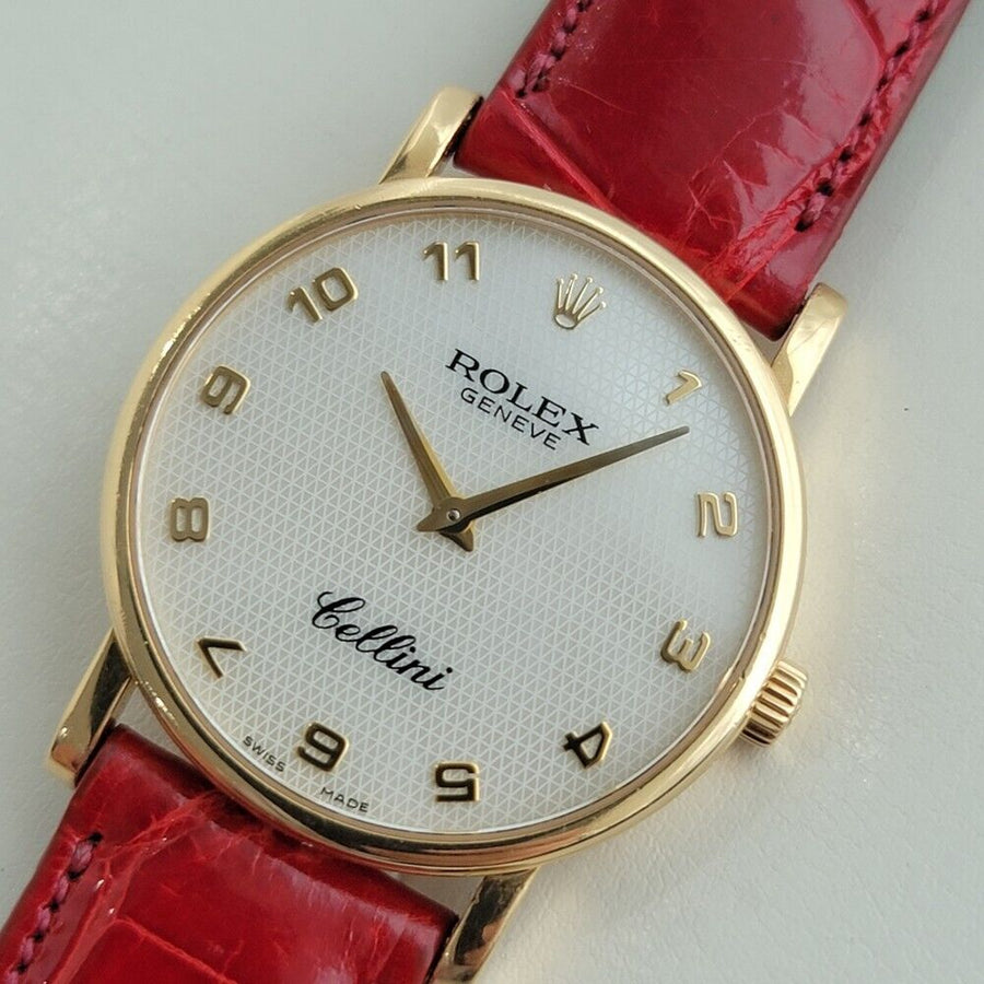 Mens Rolex Cellini Geneve Ref 5115 18k Solid Gold Manual Wind 2000s Swiss RA385R