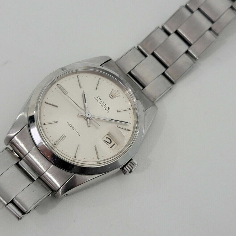 Mens Rolex Oysterdate Precision Ref 6694 34mm Manual Wind Vintage 1960s RJC195