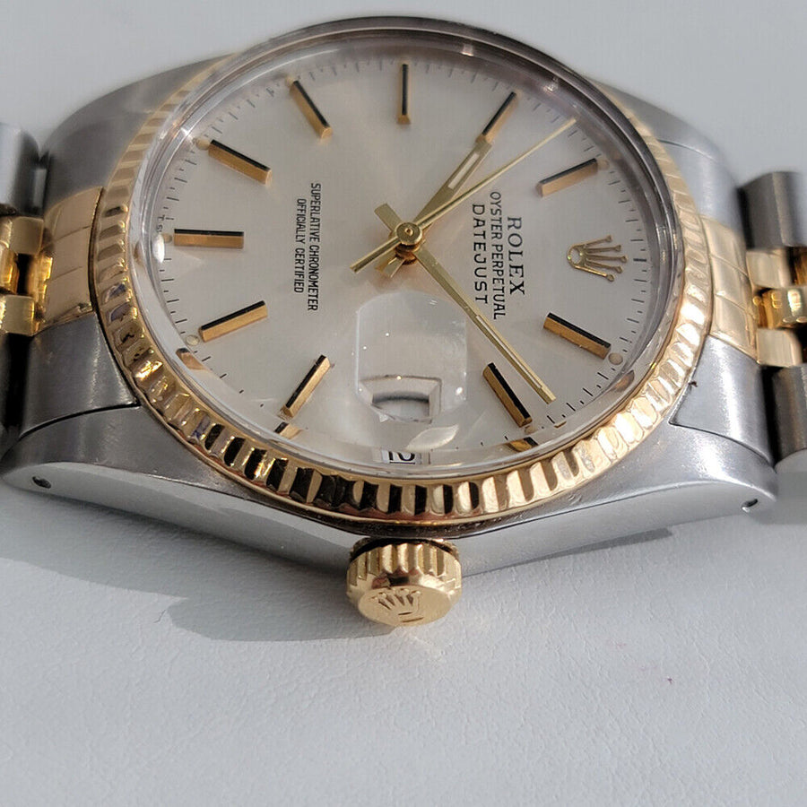 Mens Rolex Datejust Ref 16013 36mm 18k Gold SS 1980s Quick Automatic Swiss RA270