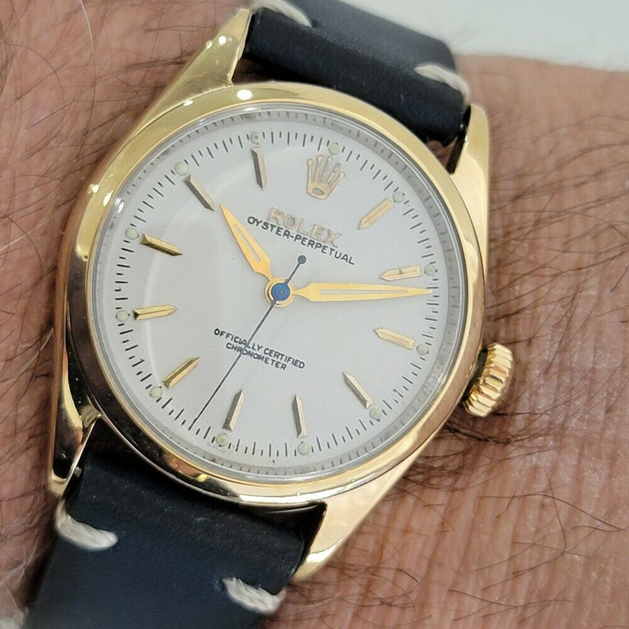 Mens Rolex Oyster Perpetual Ref 6634 1950s 34mm Automatic Gold Capped RA141