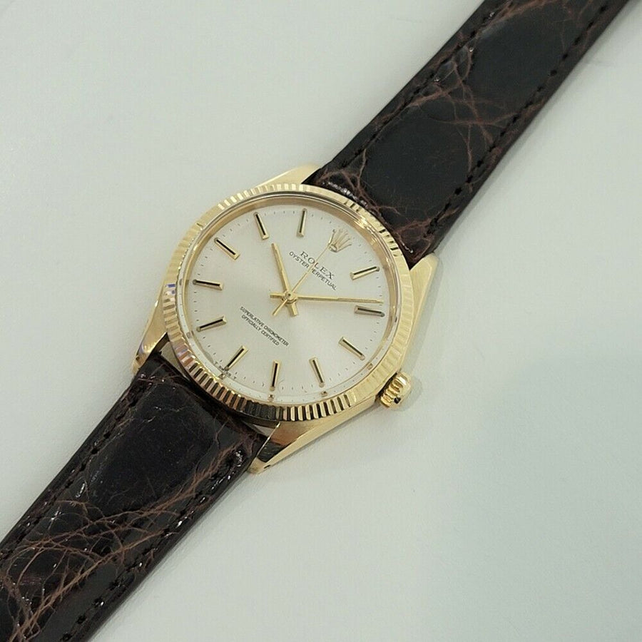 Mens Rolex Oyster Perpetual Ref 1005 18k Gold Automatic 34mm 1960s Vintage RA277