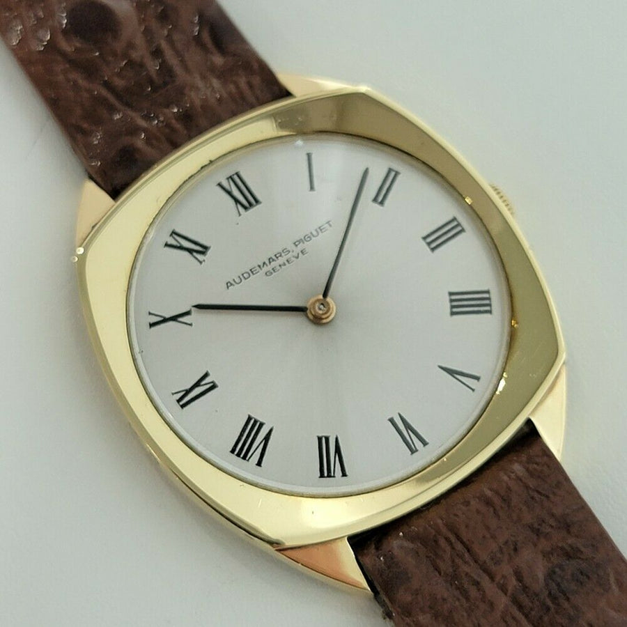 Mens Audemars Piguet Geneve 32mm 18k Gold Manual Wind Dress Watch 1970s RA291