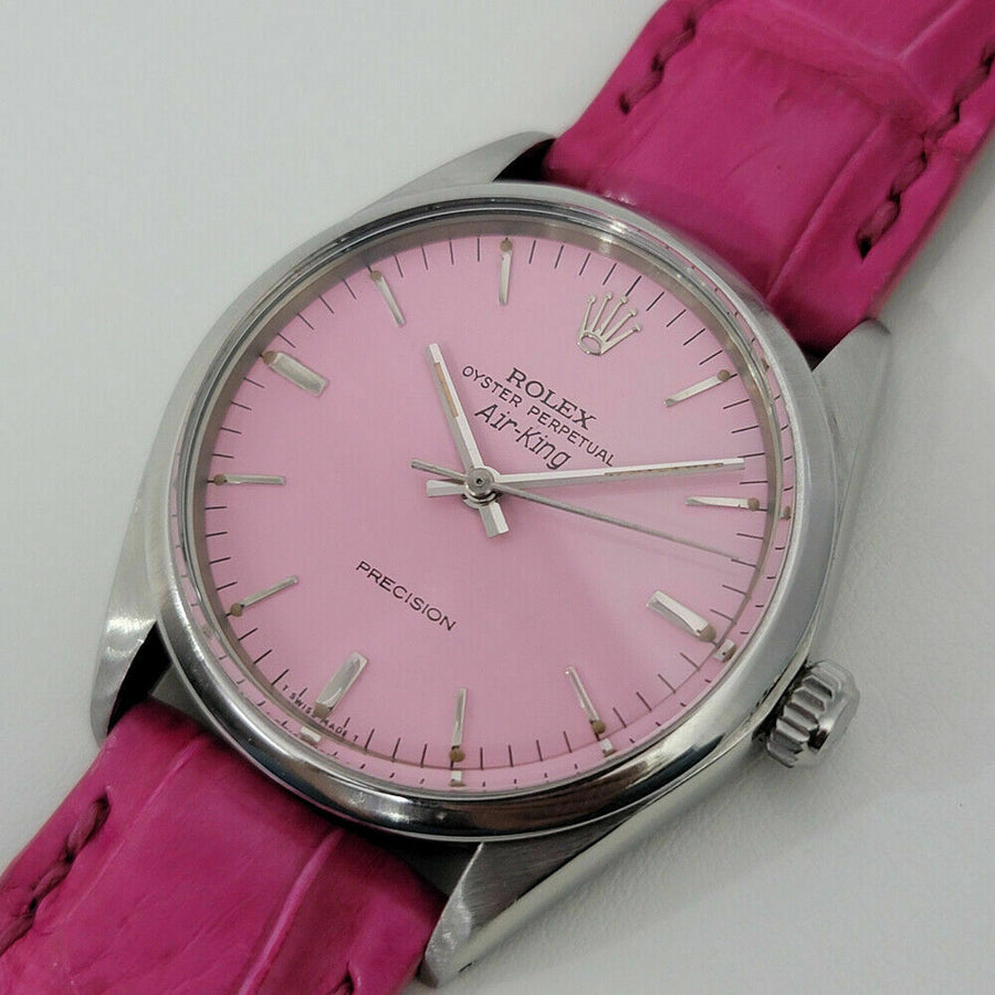 Mens Rolex Oyster Precision 1002 Air King 34mm Pink Dial Automatic 1970s RA172P