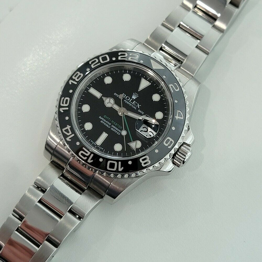 Mens Rolex GMT Master II Ref 116710LN Date Automatic 2000s w Pouch JAC14