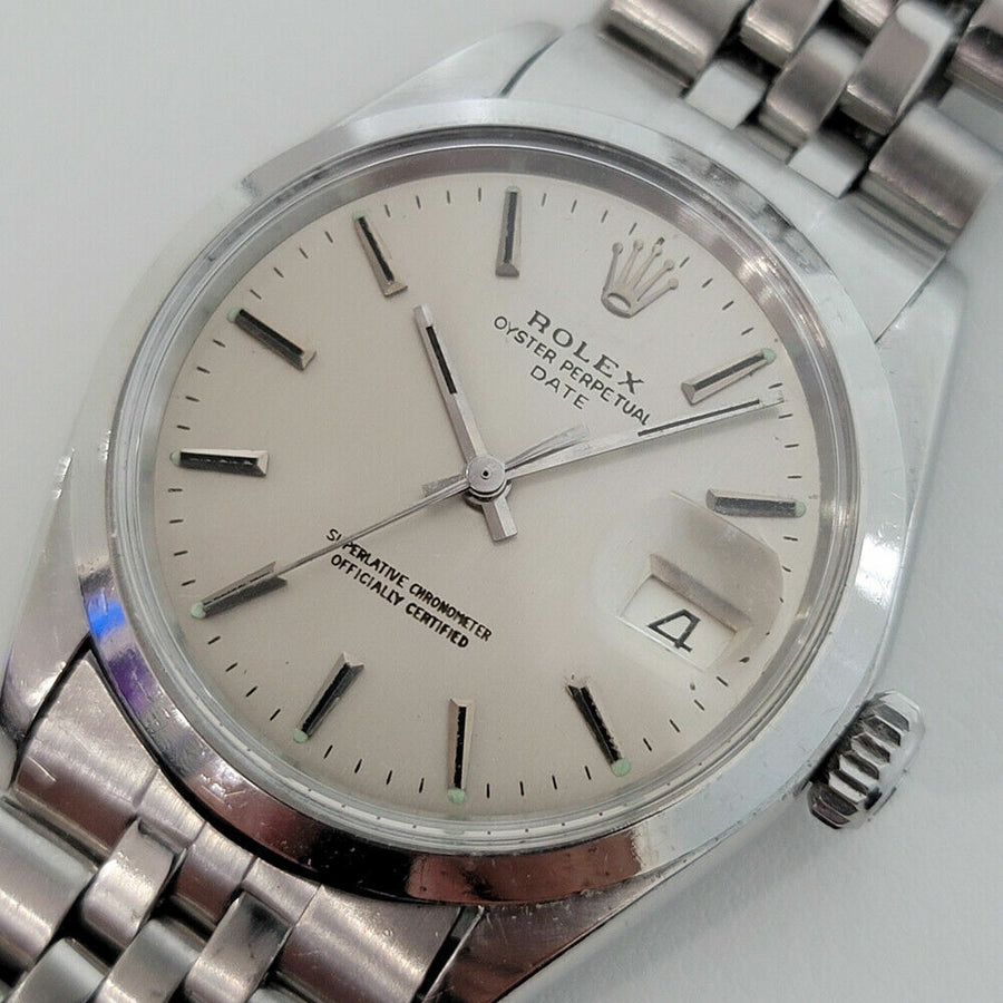 Mens Rolex Oyster Perpetual Date Ref 1500 35mm 1960s Automatic Vintage RA259