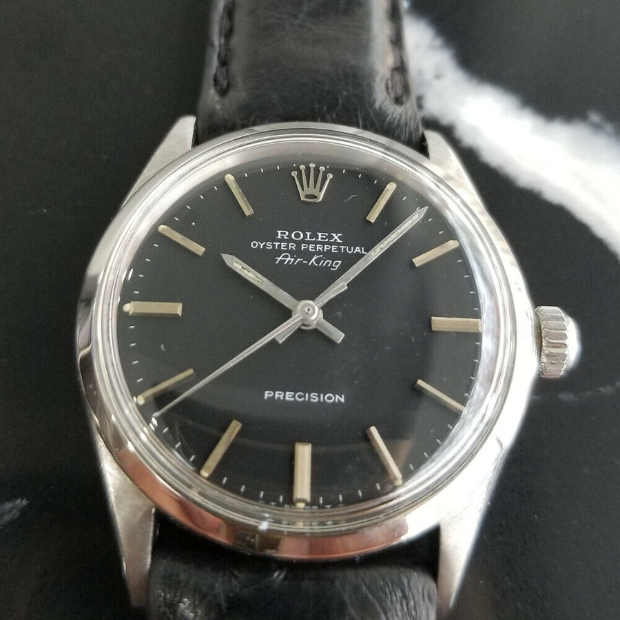 Mens Rolex Oyster Precision Air-King 5500 34mm Automatic 1970s Vintage RA124BLK