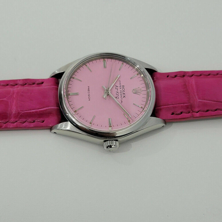 Mens Rolex Oyster Precision 1002 Air King 34mm Pink Dial Automatic 1970s RA172P