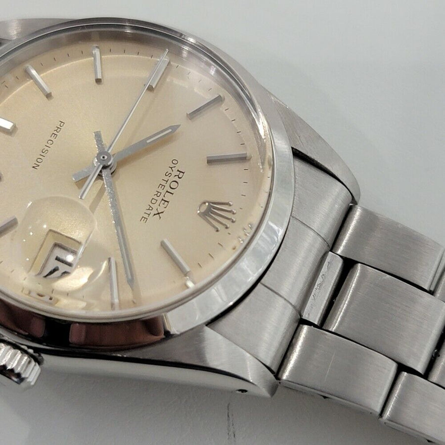 Mens Rolex Oysterdate Precision Ref 6694 34mm 1970s Manual Wind Vintage RA287