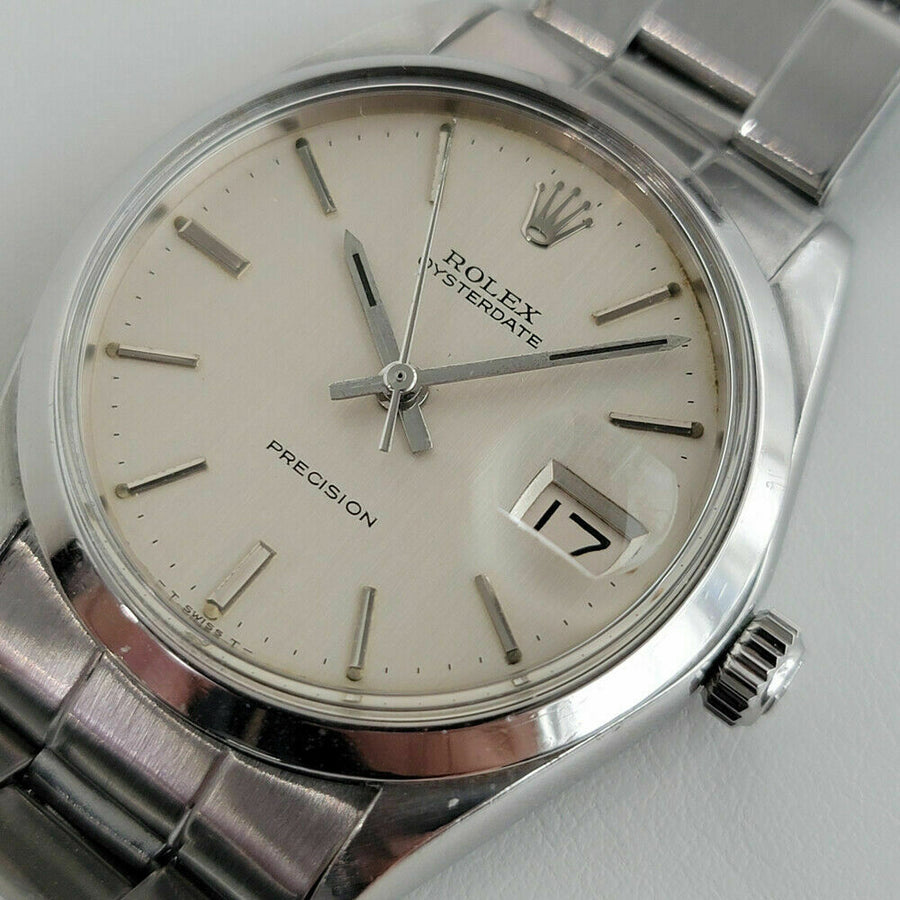 Mens Rolex Oysterdate Precision Ref 6694 34mm Hand Wind 1960s Vintage RJC196