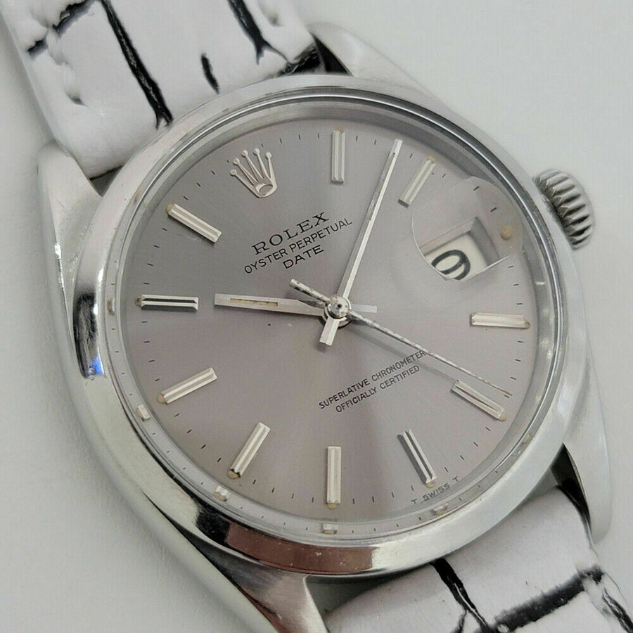 Mens Rolex Oyster Perpetual Date 1500 35mm Automatic 1960s Vintage RJC182