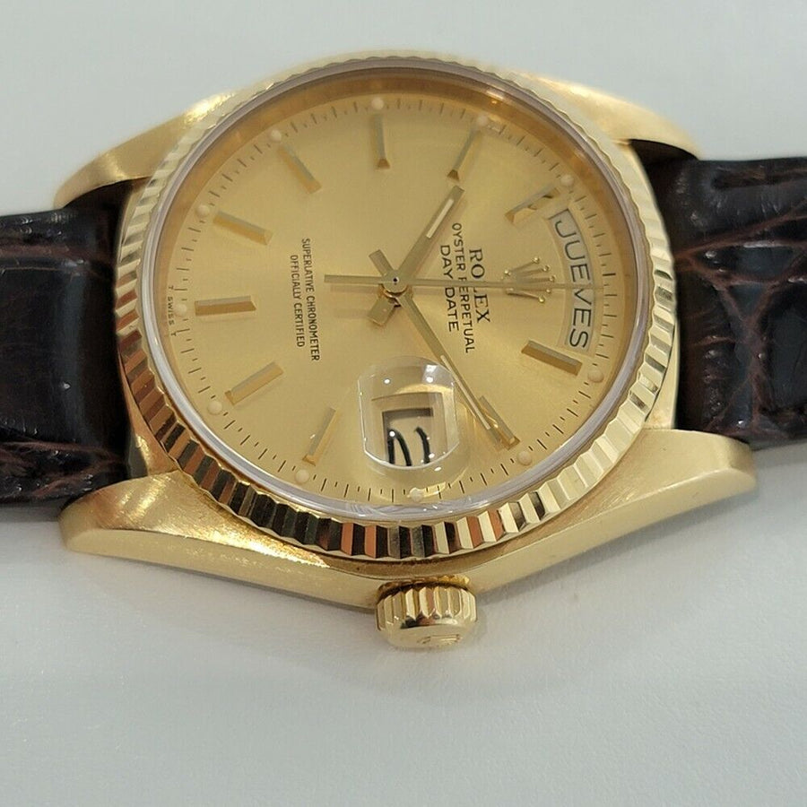 Mens Rolex Day Date President 18038 18k Gold 36mm Automatic 1970s Swiss RA280