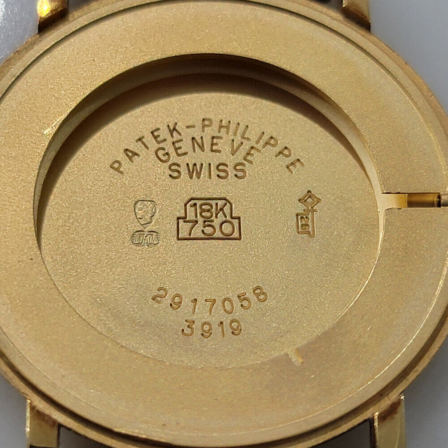 Mens Patek Philippe Calatrava 3919 18k Gold 34mm 1980s Manual Wind Swiss RJC163