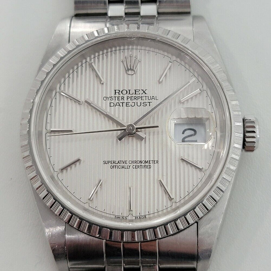 Mens Rolex Oyster Datejust Ref 16220 36mm All Original Auto Tapestry 1990s RA278