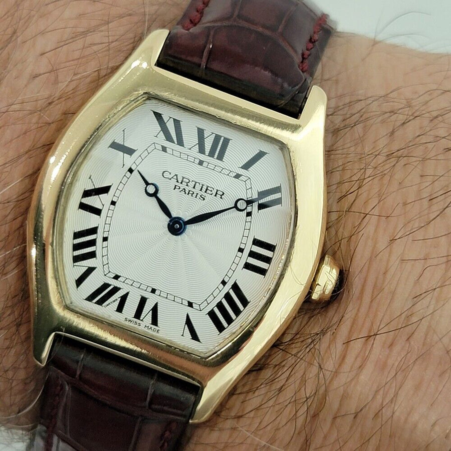 Unisex Cartier Tortue 2496D 34mm 18k Gold Manual 2000s All Original IL2