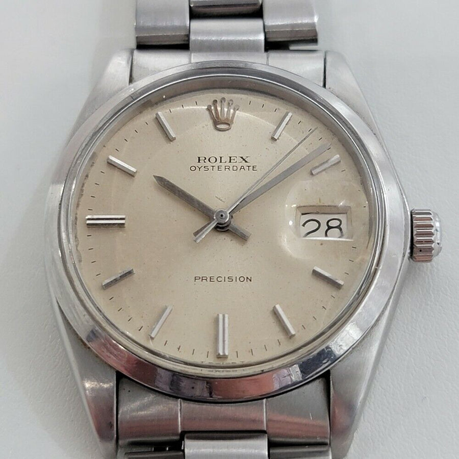 Mens Rolex Oysterdate Precision Ref 6694 34mm 1970s Hand Wind Vintage RA202