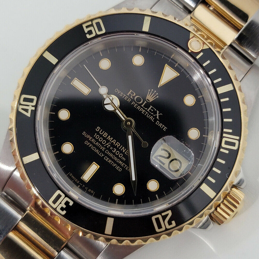 Mens Rolex Submariner Ref 16613 Date Automatic 1980s All Original w Pouch RJC122