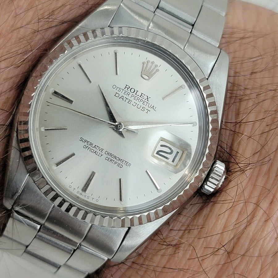 Mens Rolex Oyster Datejust Ref 1601 36mm 18k Gold SS 1960s Automatic RJC202