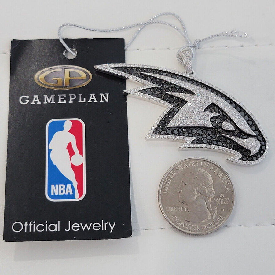 Official Licensed NBA DIAMOND Atlanta Hawks 14k Solid Gold Pendant by Gameplan