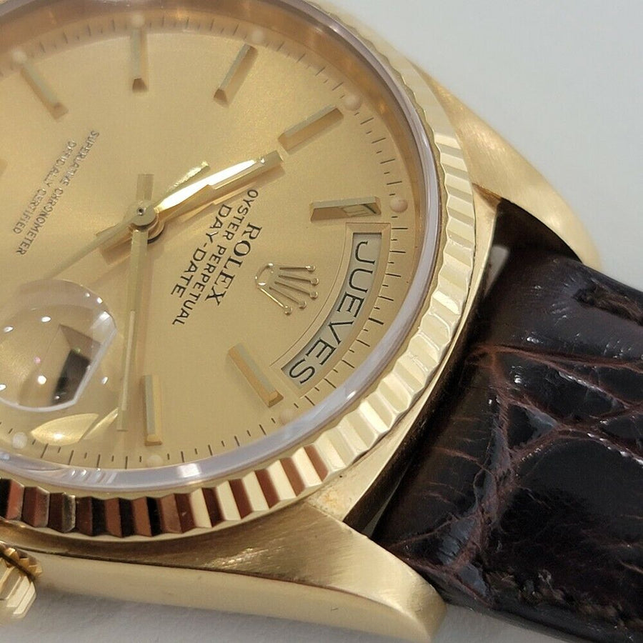 Mens Rolex Day Date President 18038 18k Gold 36mm Automatic 1970s Swiss RA280