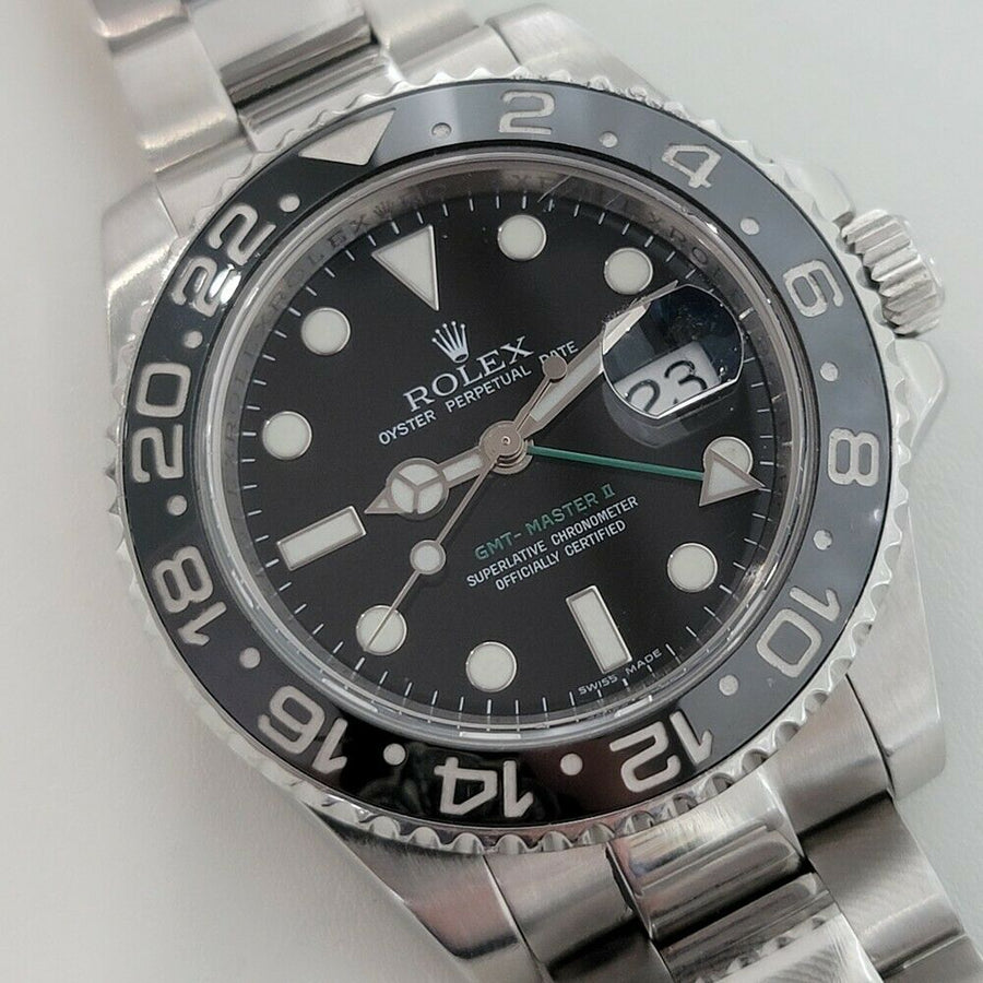 Mens Rolex GMT Master II Ref 116710LN Date Automatic 2000s w Pouch JAC14