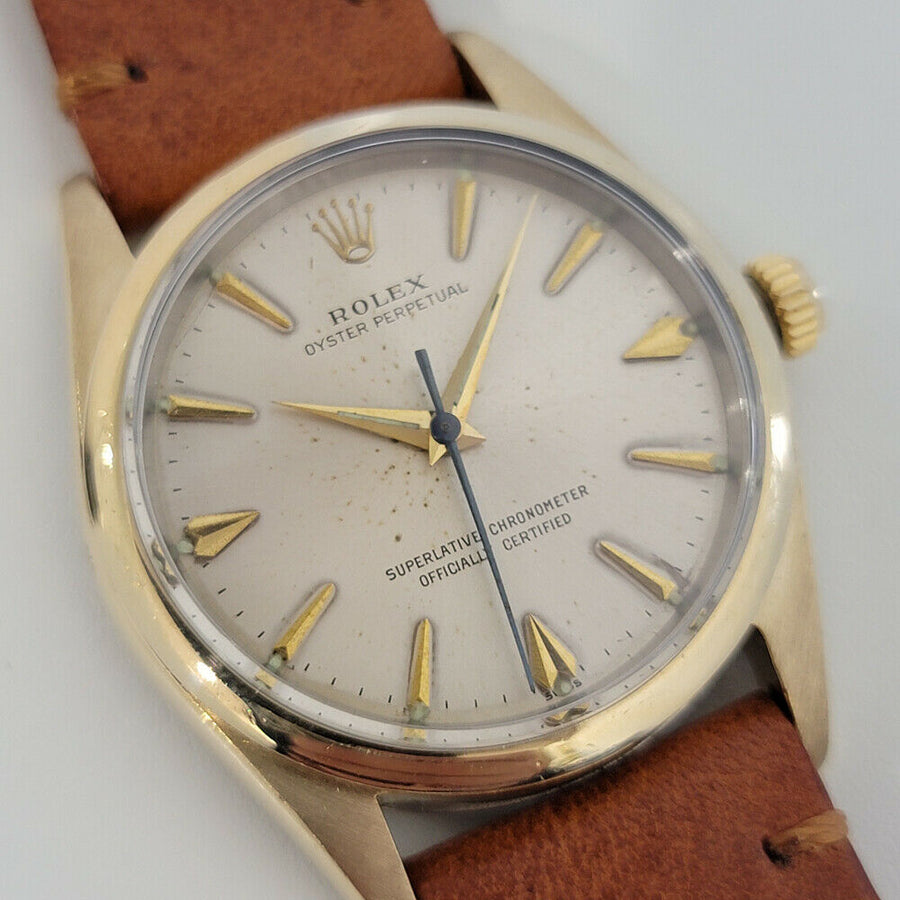 Mens Rolex Oyster Perpetual 1014 34mm Automatic Gold Capped 1960s w Paper RA236T