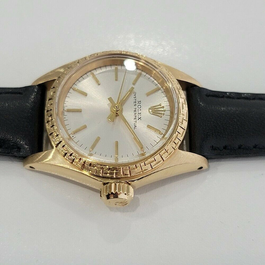 Ladies Rolex Oyster Perpetual Ref 6802 25mm 18k Gold Automatic 1960s RA135