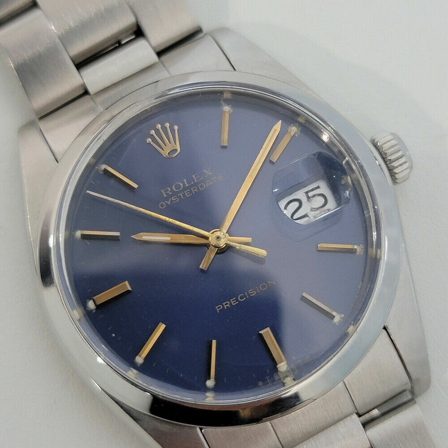 Mens Rolex Oysterdate Precision w Orig Papers Ref 6694 34mm Manual 1980s RA217
