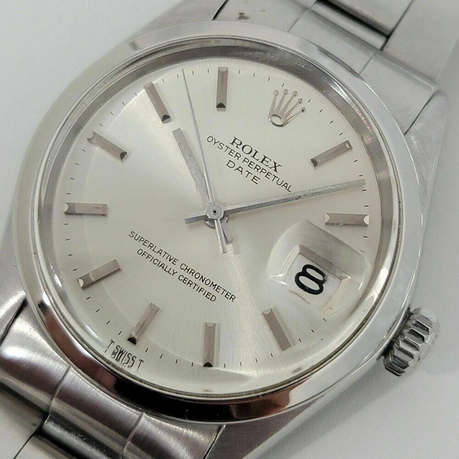 Mens Rolex Oyster Perpetual Date Ref 1500 35mm Automatic 1970s Vintage RA13