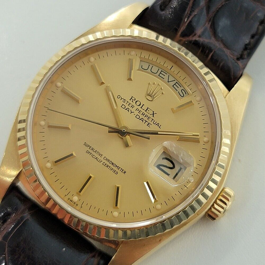 Mens Rolex Day Date President 18038 18k Gold 36mm Automatic 1970s Swiss RA280