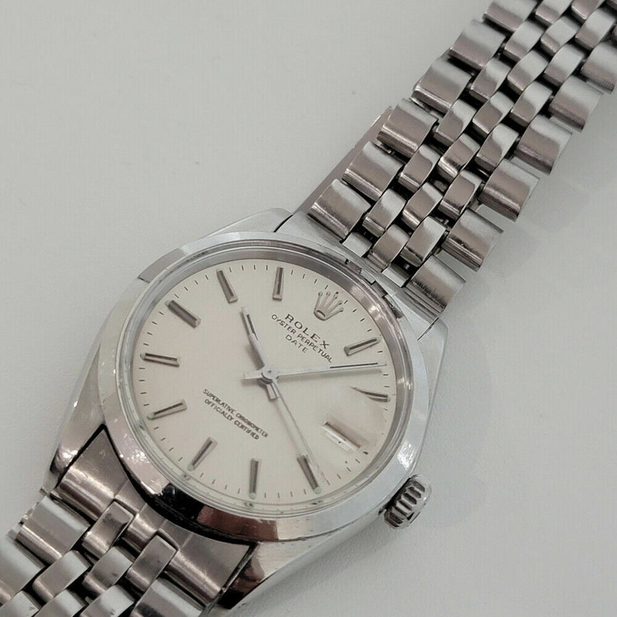 Mens Rolex Oyster Perpetual Date Ref 1500 35mm 1960s Automatic Vintage RA259