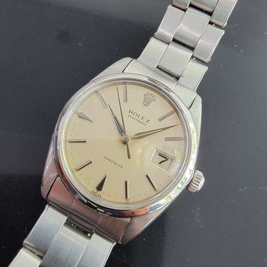 Mens Rolex Oysterdate Precision Ref 6694 34mm Manual Wind 1960s Vintage RA157