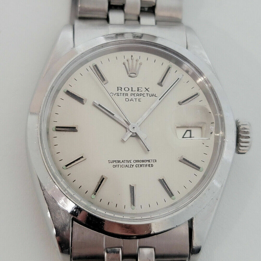 Mens Rolex Oyster Perpetual Date Ref 1500 35mm 1960s Automatic Vintage RA259