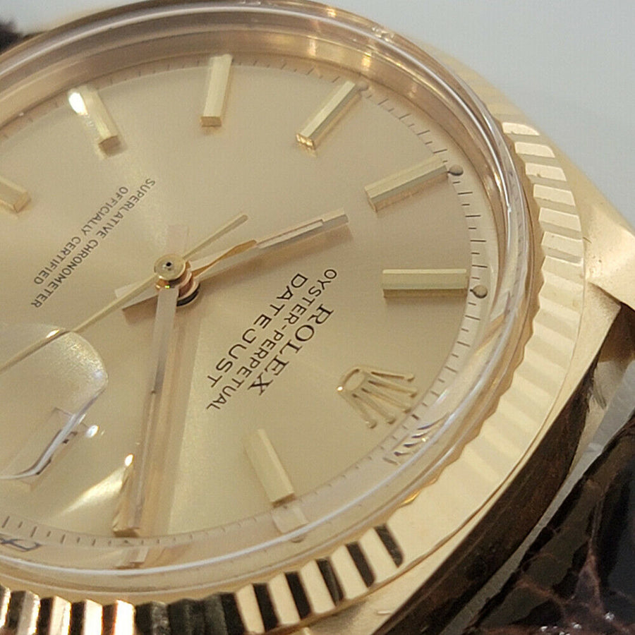 Mens Rolex Oyster Datejust 1601 36mm 18k Gold Automatic 1960s Vintage RJC128