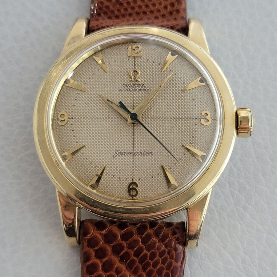 Mens Omega Seamaster 2577 34mm 14K Gold Capped Automatic 1950s All Original JM7