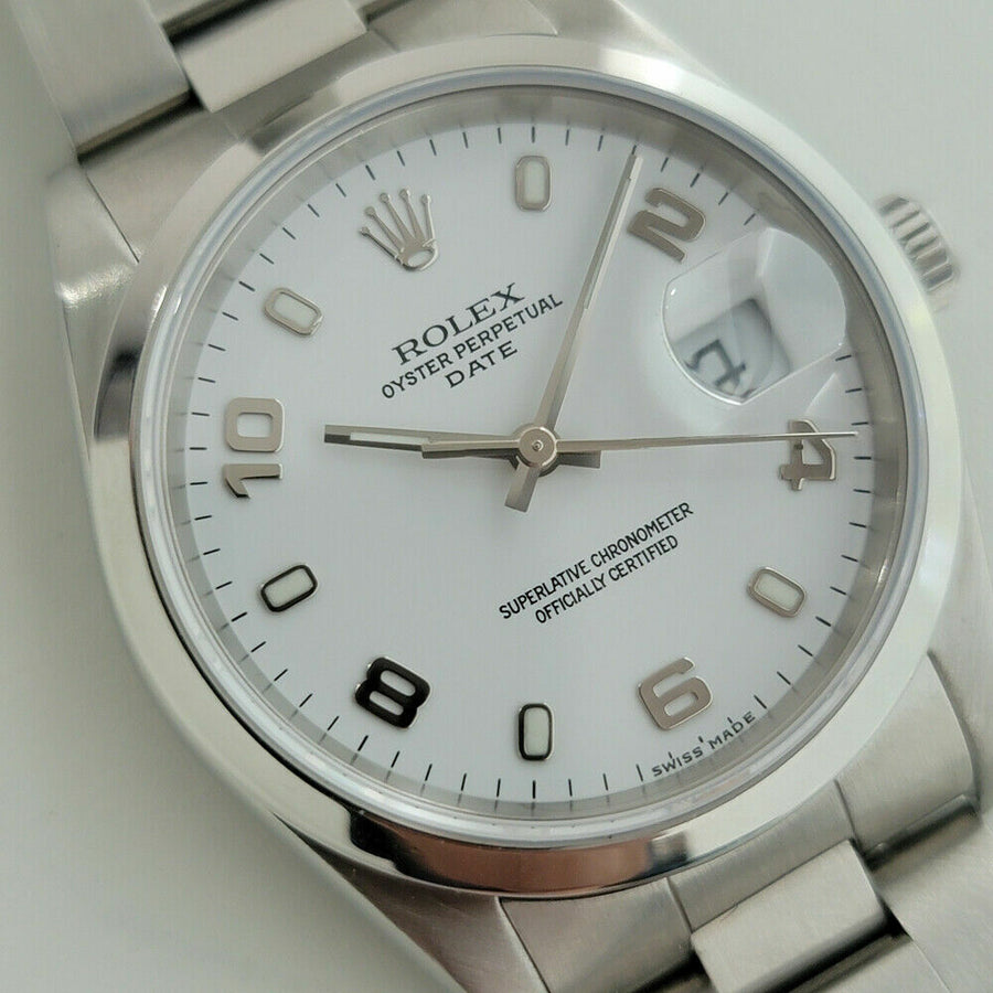 Mens Rolex Oyster Perpetual Date 15200 Automatic 35mm 2000s w Rolex Pouch RJC144