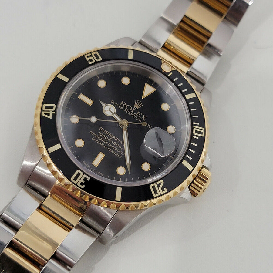 Mens Rolex Submariner Ref 16613 Date Automatic 1980s All Original w Pouch RJC122