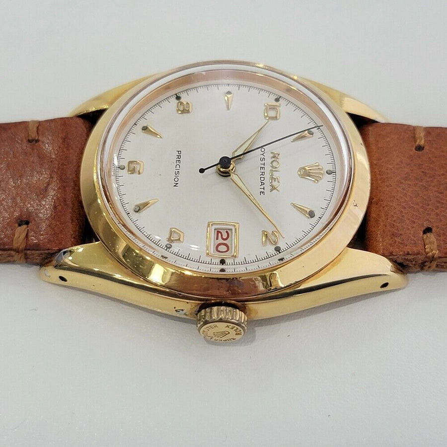 Mens Rolex Oysterdate Precision 6494 34mm 1950s Gold Capped Manual Wind RA214T