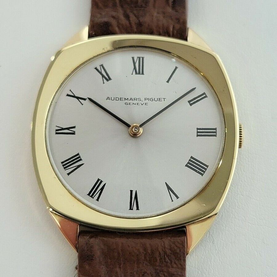 Mens Audemars Piguet Geneve 32mm 18k Gold Manual Wind Dress Watch 1970s RA291