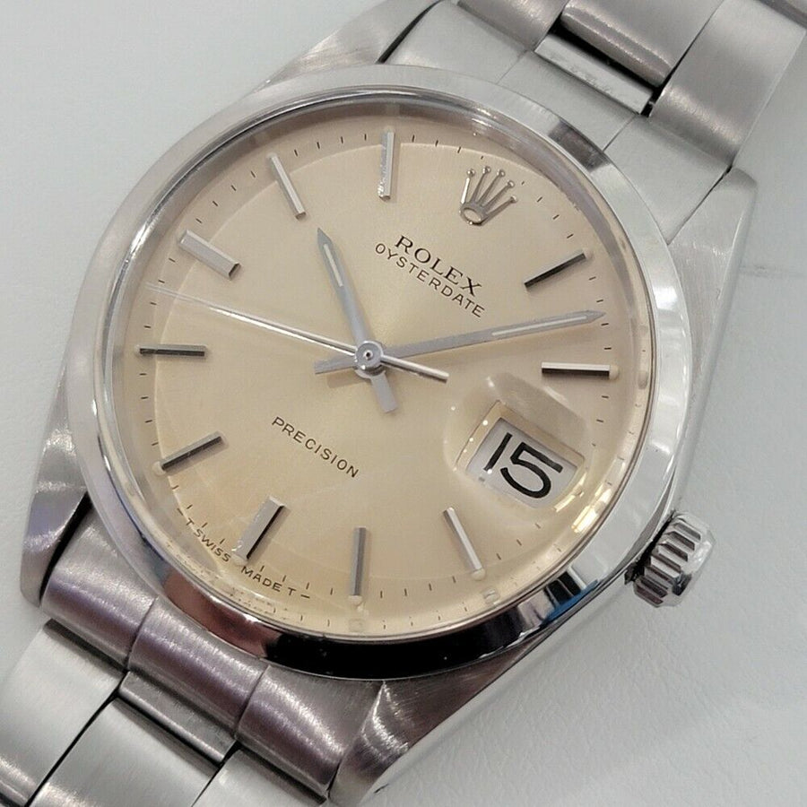 Mens Rolex Oysterdate Precision Ref 6694 34mm 1970s Manual Wind Vintage RA287