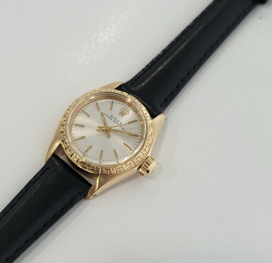 Ladies Rolex Oyster Perpetual Ref 6802 25mm 18k Gold Automatic 1960s RA135