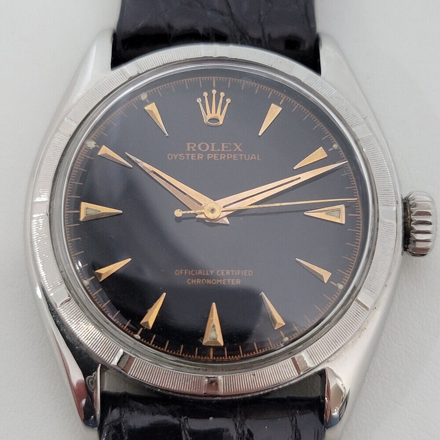 Mens Rolex Oyster Perpetual Ref 6085 1950s 34mm Bubbleback Automatic Swiss RA14B