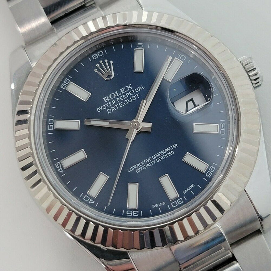 Mens Rolex Datejust 126334 41mm 18k Gold SS Automatic Blue Dial 2010s RA274