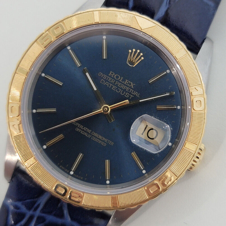 Rolex Men's Datejust Ref 16263 Turn O Graph 18k Gold SS 1990s Automatic RJC134