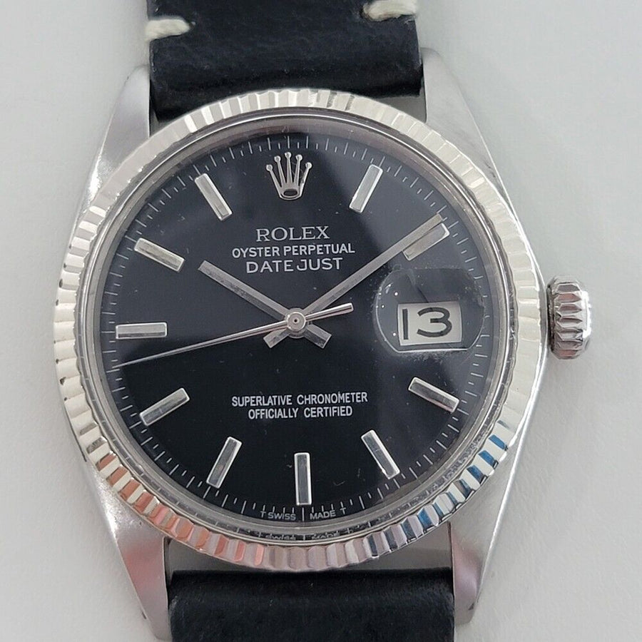 Mens Rolex Oyster Datejust 1601 36mm 18k White Gold SS 1960s Automatic RA284