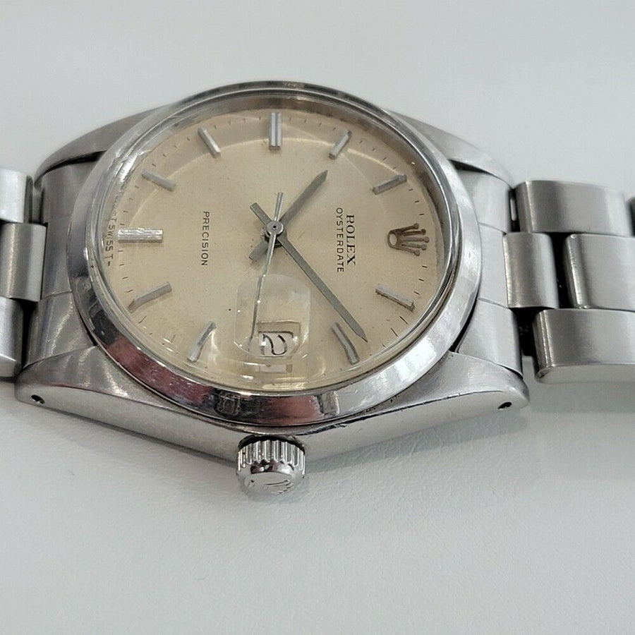 Mens Rolex Oysterdate Precision Ref 6694 34mm 1970s Hand Wind Vintage RA202