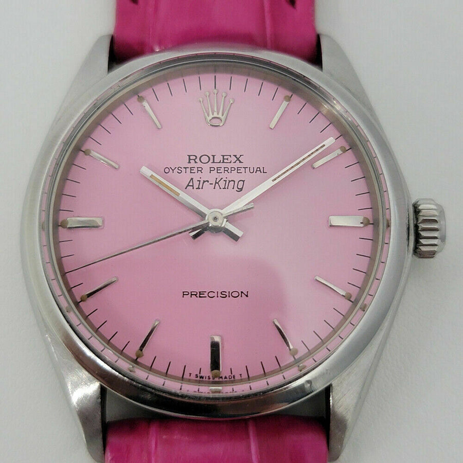 Mens Rolex Oyster Precision 1002 Air King 34mm Pink Dial Automatic 1970s RA172P