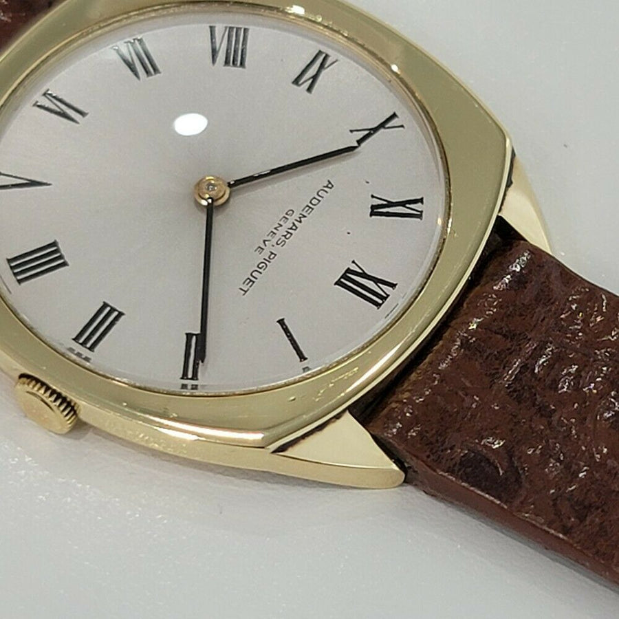 Mens Audemars Piguet Geneve 32mm 18k Gold Manual Wind Dress Watch 1970s RA291