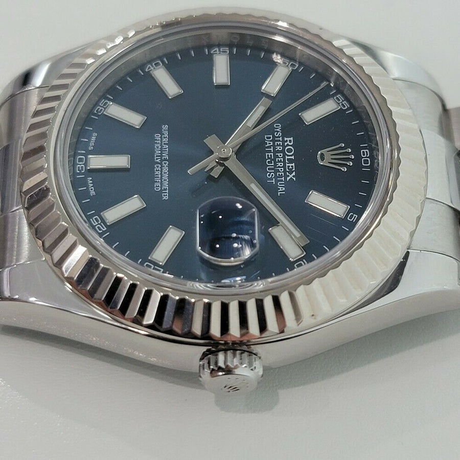 Mens Rolex Datejust 126334 41mm 18k Gold SS Automatic Blue Dial 2010s RA274