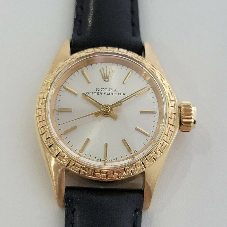 Ladies Rolex Oyster Perpetual Ref 6802 25mm 18k Gold Automatic 1960s RA135