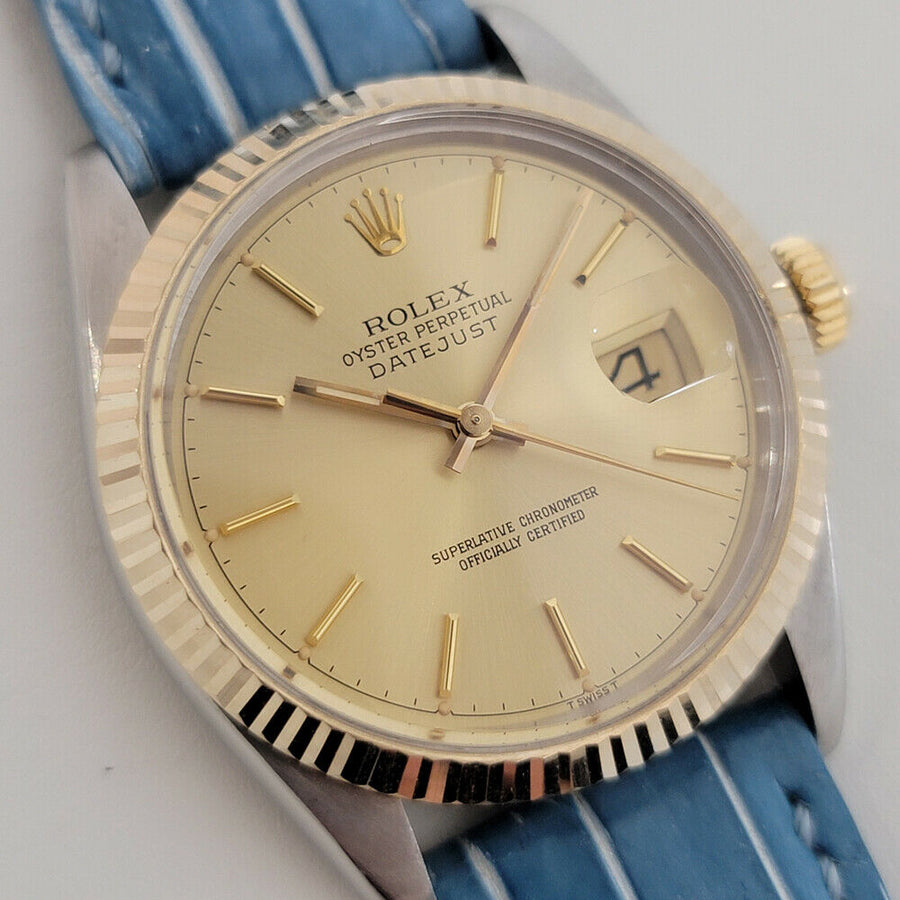 Mens Rolex Oyster Datejust Ref 16013 36mm 18k SS Automatic 1980s Swiss RJC184